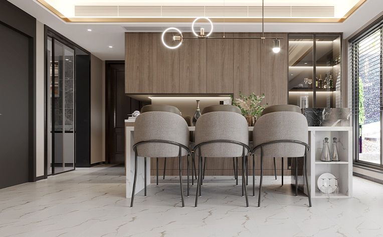 vinyl tile flooring transitioning between rooms